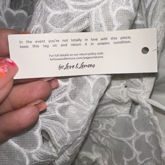 FOR LOVE AND LEMONS - Leighton Mini Dress - White, Size 1X - Picture 13 of 16